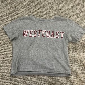 Fitted cropped gray T-shirt